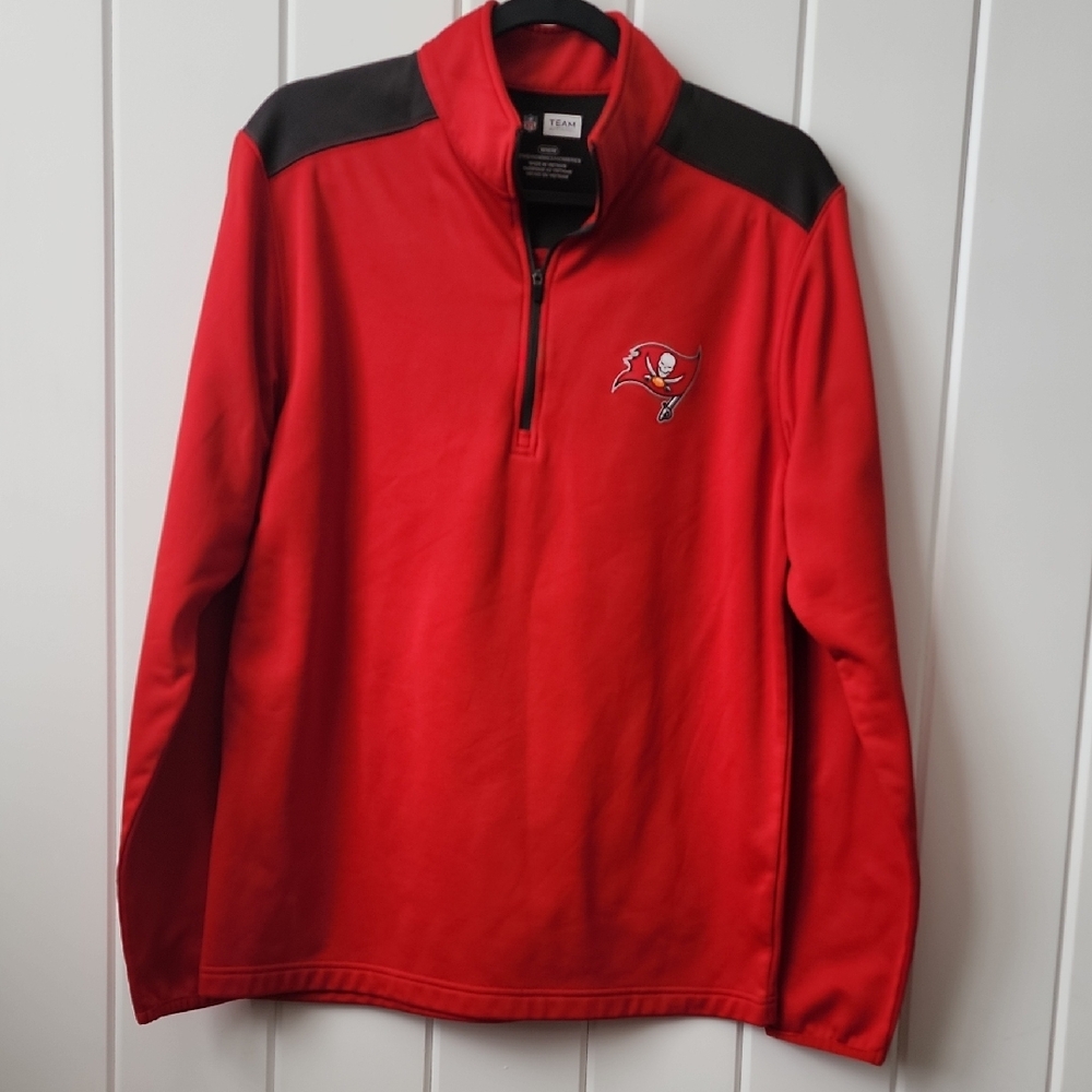 NFL Tampa Bay Bucs - Buccaneers Red and Black Zip-Up Men's Sweatshirt